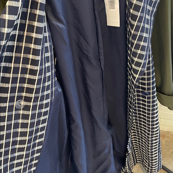 NWT Tanya Taylor Navy and Cream Plaid Jacket - Picture 8 of 9